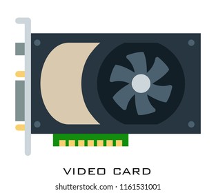 Video card flat icon signs