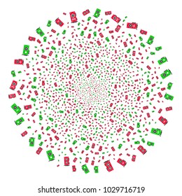 Video Card Gpu festive round cluster. Object pattern done from random video card GPU pictograms as fireworks spheric cluster. Vector illustration style is flat iconic symbols.