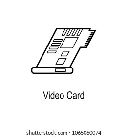 Video card icon. Element of computer part for mobile concept and web apps. Thin line  icon for website design and development, app development. Premium icon on white background