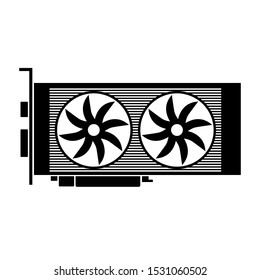 Video card icon on white background. Vector illustration.