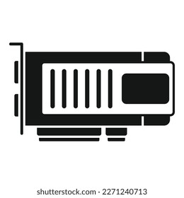 Videokartensymbol, einfache Vektorgrafik. GPU Chip-Board