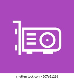 video card icon vector image. Can also be used for computer and hardware. Suitable for use on web apps, mobile apps and print media.