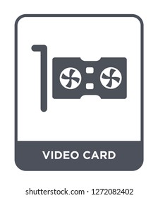 video card icon vector on white background, video card trendy filled icons from Electronic devices collection, video card simple element illustration