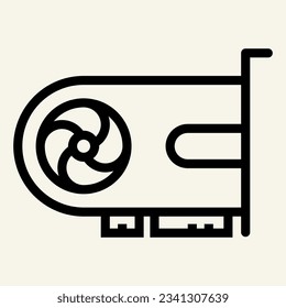 Video card line icon. Gpu vector illustration isolated on white. Computer graphics outline style design, designed for web and app. Eps 10