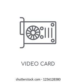 Video card linear icon. Modern outline Video card logo concept on white background from Cryptocurrency economy and finance collection. Suitable for use on web apps, mobile apps and print media.
