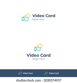 Logo-Design der Grafikkarte. Videokarten-Technologie. mit minimalistischem Flachstil