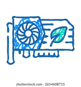 video card for mining chia cryptocurrency doodle icon sketch vector. video card for mining chia cryptocurrency sign. isolated symbol illustration