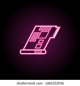 Video card neon icon. Simple thin line, outline vector of computer parts icons for ui and ux, website or mobile application