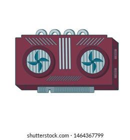 Video Card Related Flat Vector Icon. Isolated on White Background. Trendy Flat Style