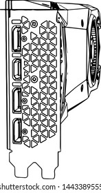 video card sketch vector  graphics card