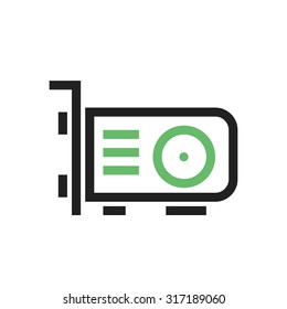 video card, card, vga icon vector image. Can also be used for computer and hardware. Suitable for use on web apps, mobile apps and print media.