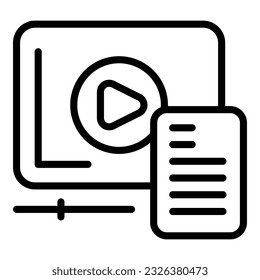 Video case icon outline vector. Study research. Success learn