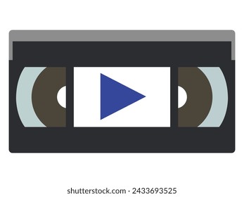 Un icono de casete de vídeo en colores y formato vectorial.