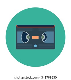 Video Cassette Colored Vector Icon 