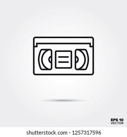 Video cassette line icon vector illustration. Media and entertainment symbol.