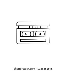 video cassette outine logo style icon. Element of photo icon for mobile concept and web apps. Outline video cassette icon can be used for web and mobile