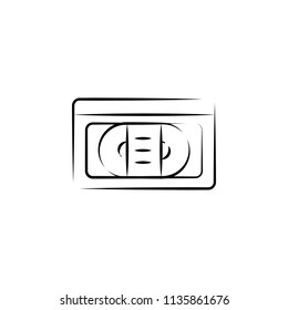 video cassette outine logo style icon. Element of photo icon for mobile concept and web apps. Outline video cassette icon can be used for web and mobile