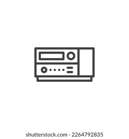 Icono de la línea del reproductor de cintas de vídeo. signo de estilo lineal para concepto móvil y diseño web. icono vhs del vector de contorno del reproductor. Símbolo, ilustración del logotipo. Gráficos vectoriales