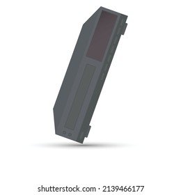 Video cassette player, vector on white background