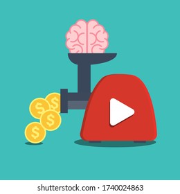 video channel time idea vlog monetization vector illustration