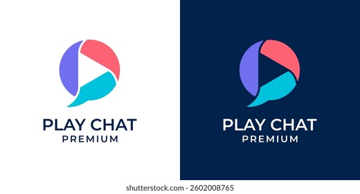 Video chat app icon lens camera vector illustration. Play video chat button logo design. Play icon circle shape. Suitable for business, technology, internet, mobile app.