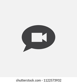 video chat base icon. Simple sign illustration. video chat symbol design from message series. Can be used for web, print and mobile