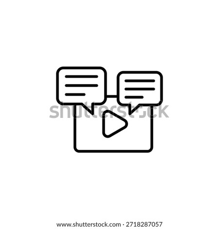 Video Chat Bubble Communication Icon Outline Play Button