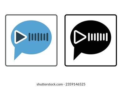 Video-Chat-Blasen-Symbol. Symbol für Kommunikation. Geeignet für Webdesign, App, Benutzeroberflächen. Solid-Icon-Stil. Einfaches Vektordesign bearbeitet