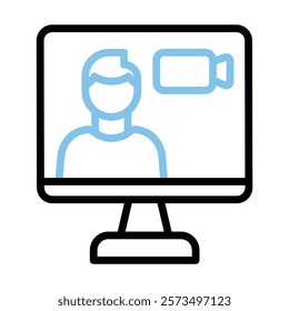 Video Chat Color line icon, editable vector icon, pixel perfect, illustrator ai file