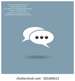 video chat, communication with the camera, a video message. Flat design style