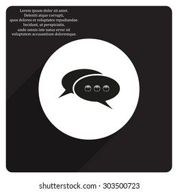 video chat, communication with the camera, a video message. Flat design style
