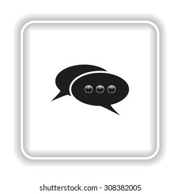 video chat, communication with the camera, a video message. Flat design style
