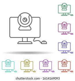 Video chat, communication in multi color style icon. Simple thin line, outline vector of communication icons for ui and ux, website or mobile application