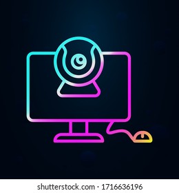 Video chat, comunicación nolan icono. Línea delgada simple, contorno vectorial de iconos de comunicación para ui y ux, sitio web o aplicación móvil