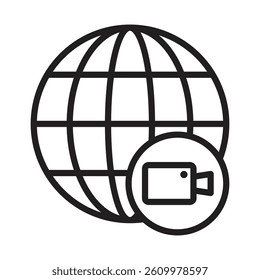 Video chat conference icon Line Art Logo set