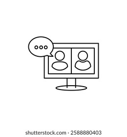 Video chat conference icon Vector logo set flat