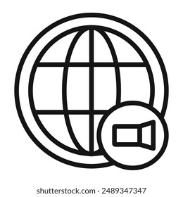 Video chat conference logo sign vector outline