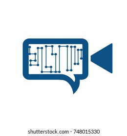 Video Chat Conversation Message Communication Logo.