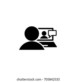 video chat dialog simple black icon