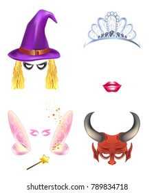Video chat effects animal faces set