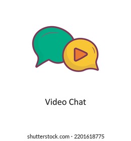  Video Chat Filled Outline Icon Design Illustration. Media Control Symbol On White Background EPS 10 File