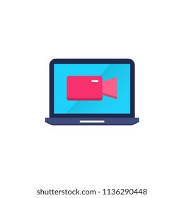 Video chat flat icon.