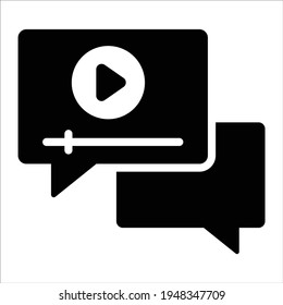 video chat glyph icon modern illustration