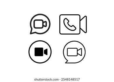 Video Chat icon Video call icon, online chat vector illustration for meeting, conversation, talking