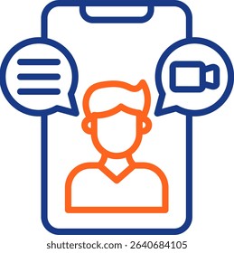 Video Chat Icon Color Vector Illustration