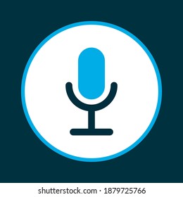 Video chat icon colored symbol. Premium quality isolated microphone element in trendy style.