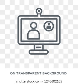 Video chat icon. Video chat design concept from Communication collection. Simple element vector illustration on transparent background.