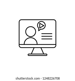 video chat icon. Element of video products outline icon for mobile concept and web apps. Thin line video chat icon can be used for web and mobile