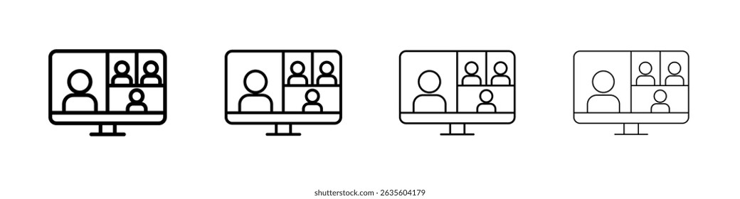 Video chat icon Flat illustration sign
