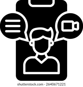 Video Chat Icon Glyph Vector Illustration
